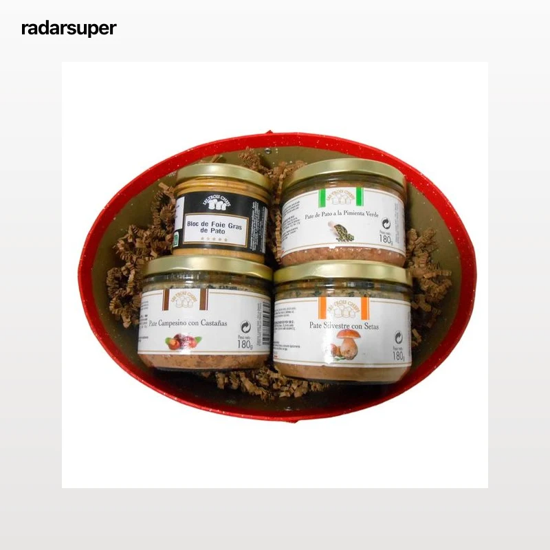 LES TROIS CHEFS Cofre de patés y foie 630 g.