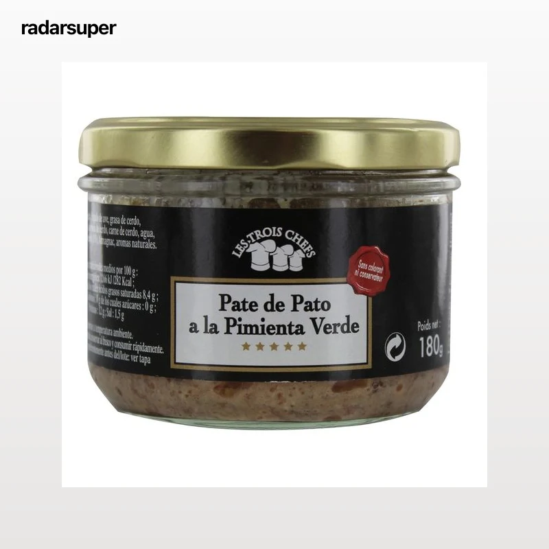 LES TROIS CHEFS Paté de pato a la pimienta verde 180 g.