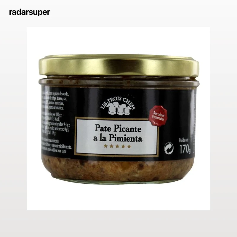 LES TROIS CHEFS Paté picante a la pimienta 170 g.
