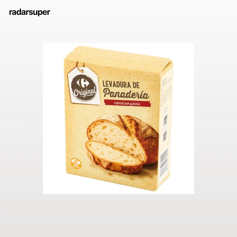 Levadura de panadería en sobres Original Carrefour pack de 10 unidades de 7 g.