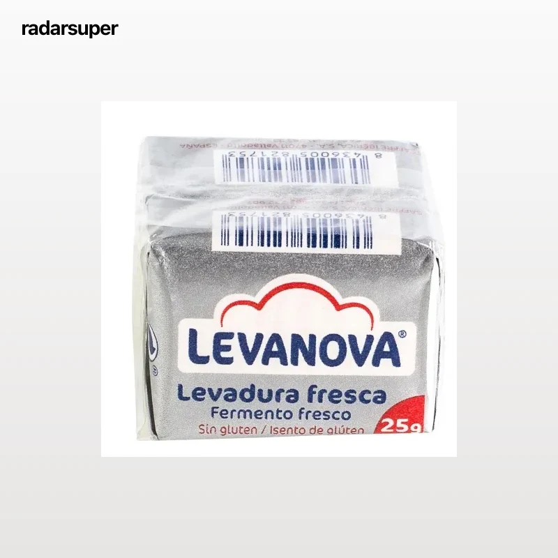 Levadura fresca Levanova sin gluten pack de 2 sobres de 25 g.