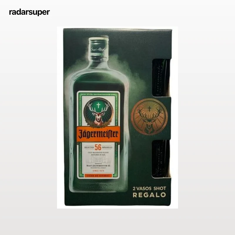 Licor de hierbas Jägermeister 70 cl + 2 vasos