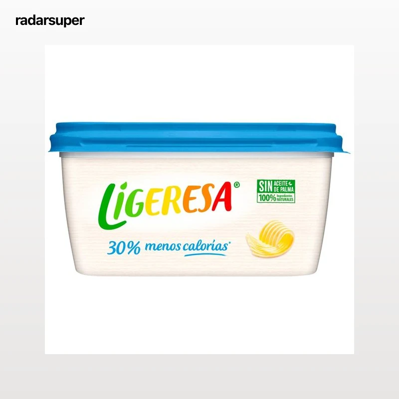 LIGERESA Materia grasa para untar vegetal 38%, menos calorías elaborada con ingredientes 100% naturales 500 g.