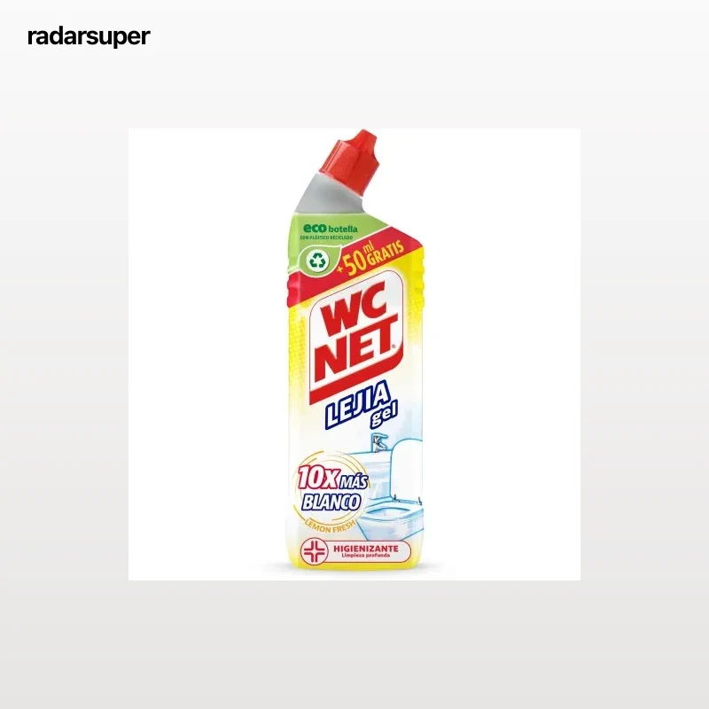 Limpiador de baño con lejía aroma limón en gel WC Net 750 ml.