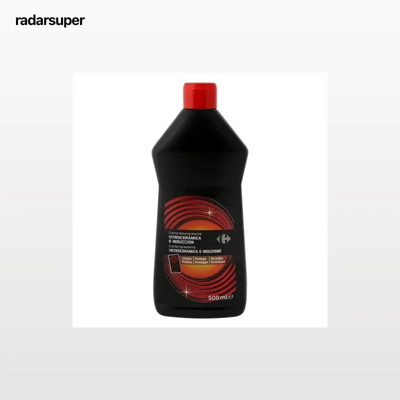 Limpiador de vitrocerámica e inducción en crema Carrefour 500 ml.