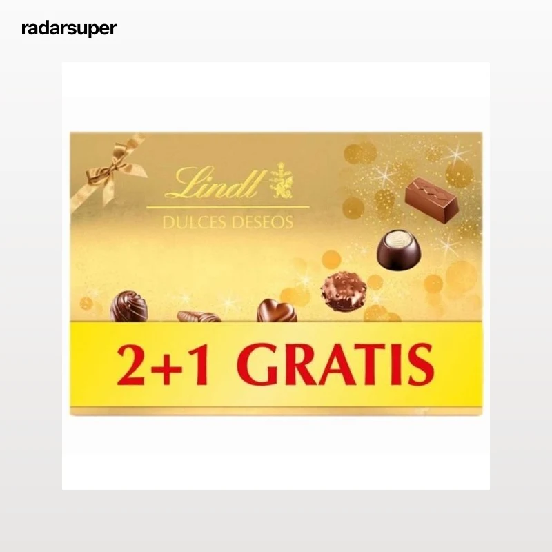 LINDT Caja bombones dulces deseos pack 2 + 1 429 g.