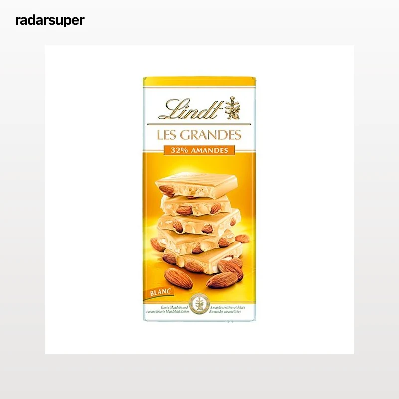LINDT Chocolate blanco con almendras 150 g.