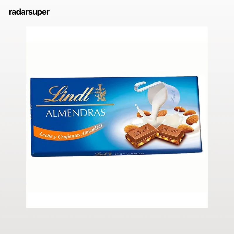 LINDT Chocolate con leche y almendras 100 g.