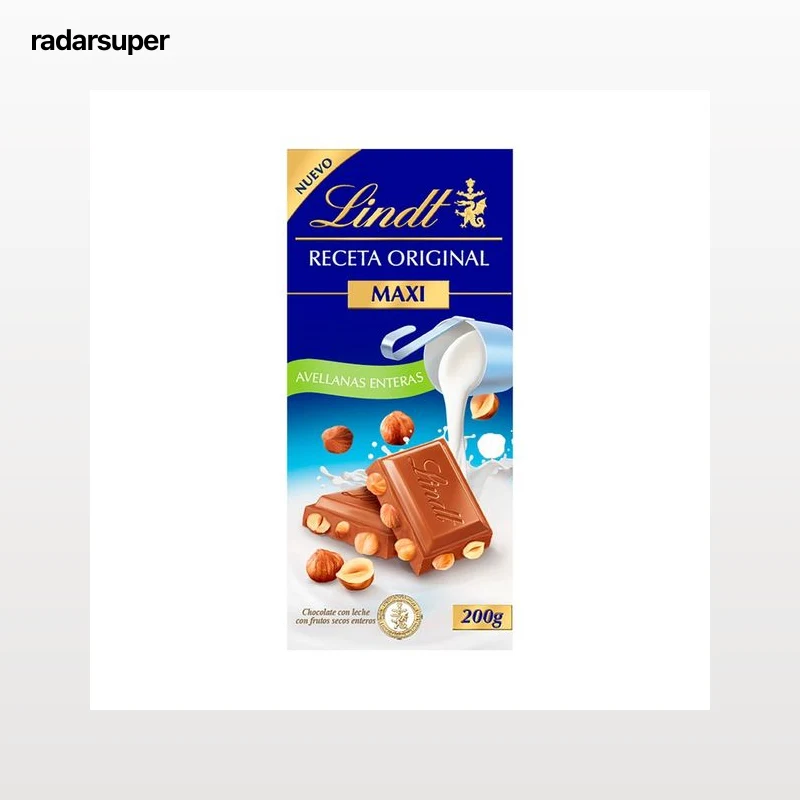 LINDT Chocolate leche de avellanas 200 g.