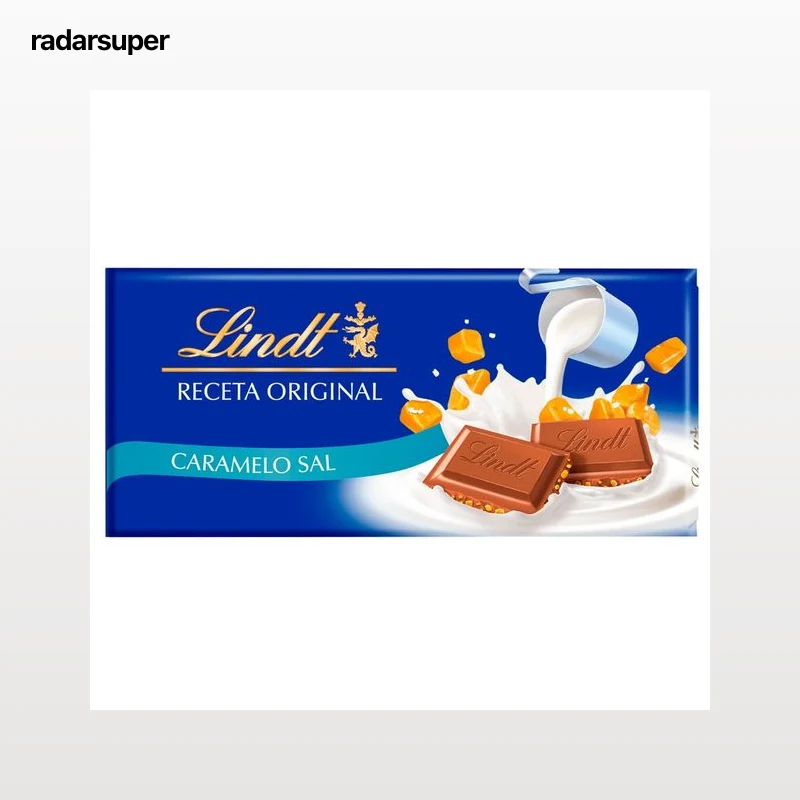 LINDT Chocolate con leche, caramelo y sal 100 g.
