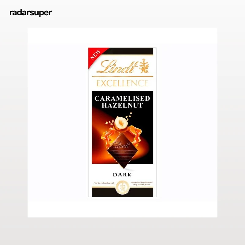 LINDT Chocolate negro con avellana caramelizada 100 gr.