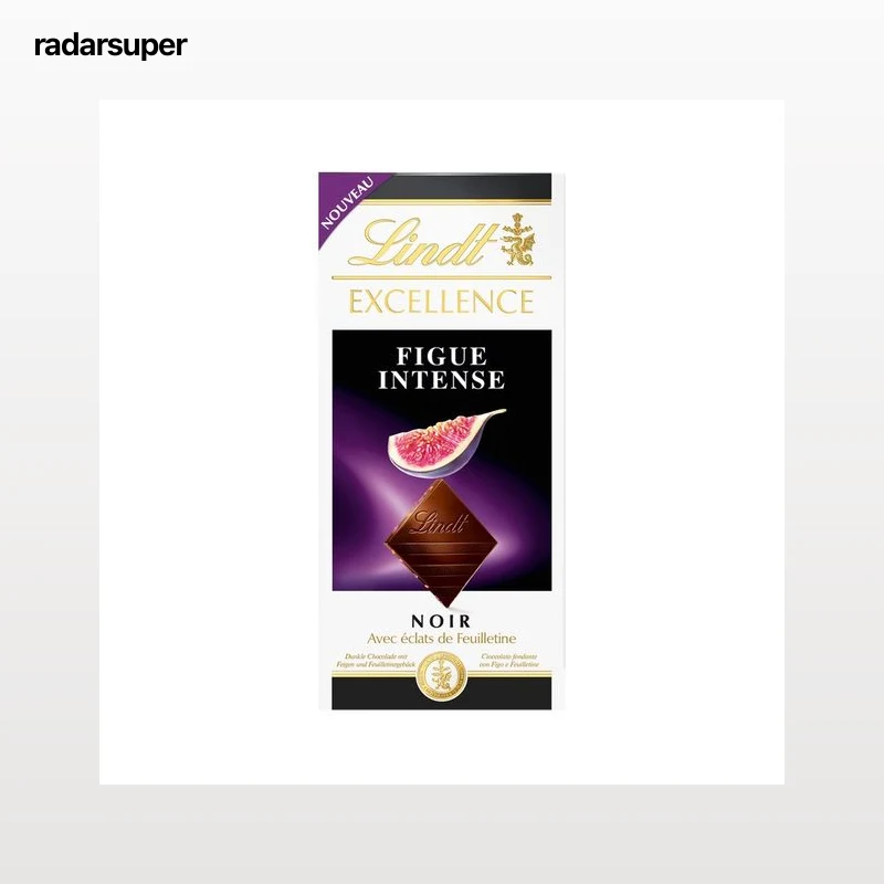 LINDT Excellence Chocolate negro suizo con higo y galleta 100 g.