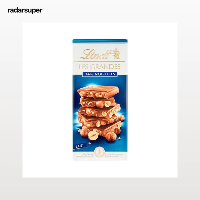 LINDT Les Grandes Chocolate con leche con avellanas 150 g.