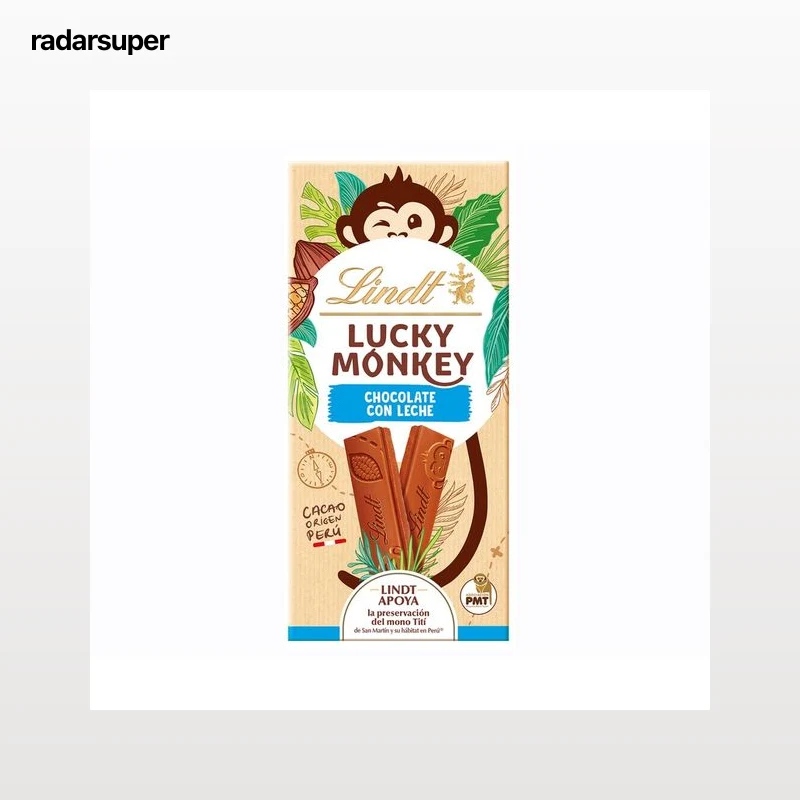 LINDT LUCKY MONKEY Chocolate con leche 100 gr.