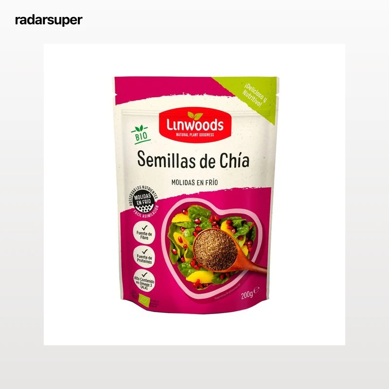 LINWOODS Semillas de Chía molidas BIO LINWOODS 200 g.