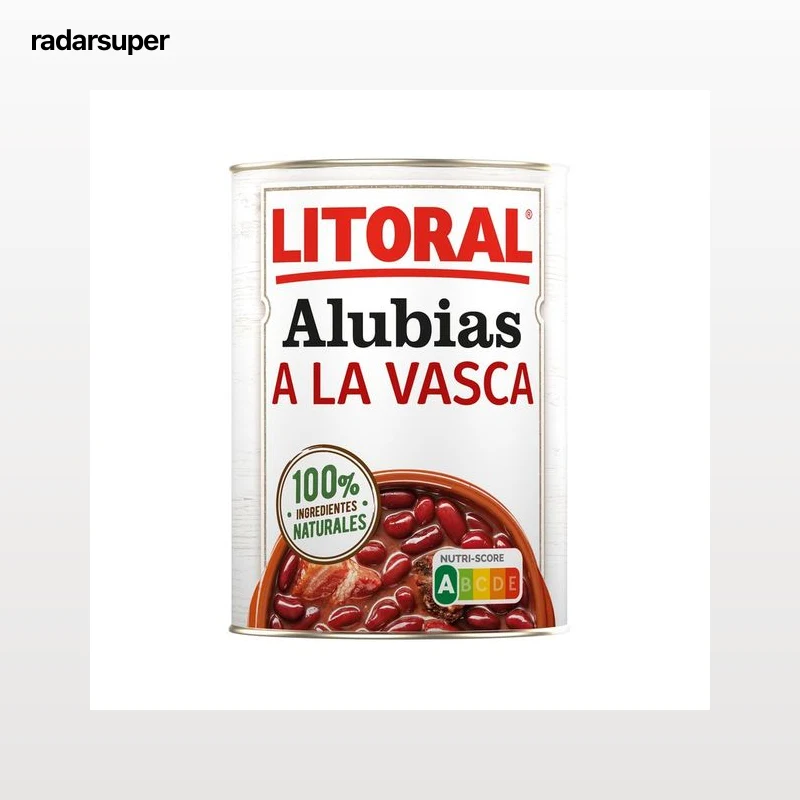 LITORAL Alubias a la Vasca con embutido selecto lata de 430 g.