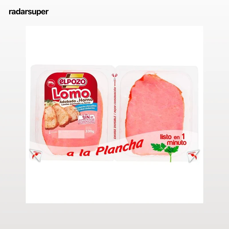 Lomo adobado al horno cortado en lonchas EL POZO 330 g.