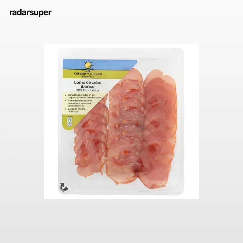 Lomo de Cebo Ibérico 50% Raza Ibérica en lonchas Círculo de Calidad 100 g