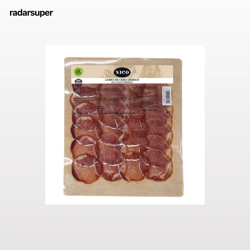 Lomo de cebo ibérico 50% raza ibérica en lonchas Nico sin gluten 90 g