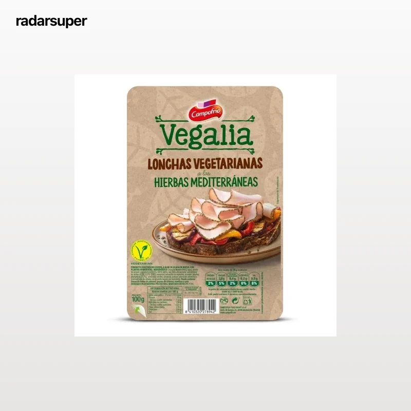 Lonchas vegetarianas a las hierbas mediterráneas Campofrío Vegalia sin gluten 100 g.