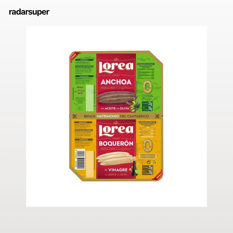 LOREA Bipack de Anchoa y Boquerón al vinagre en aceite de oliva 2x26g.