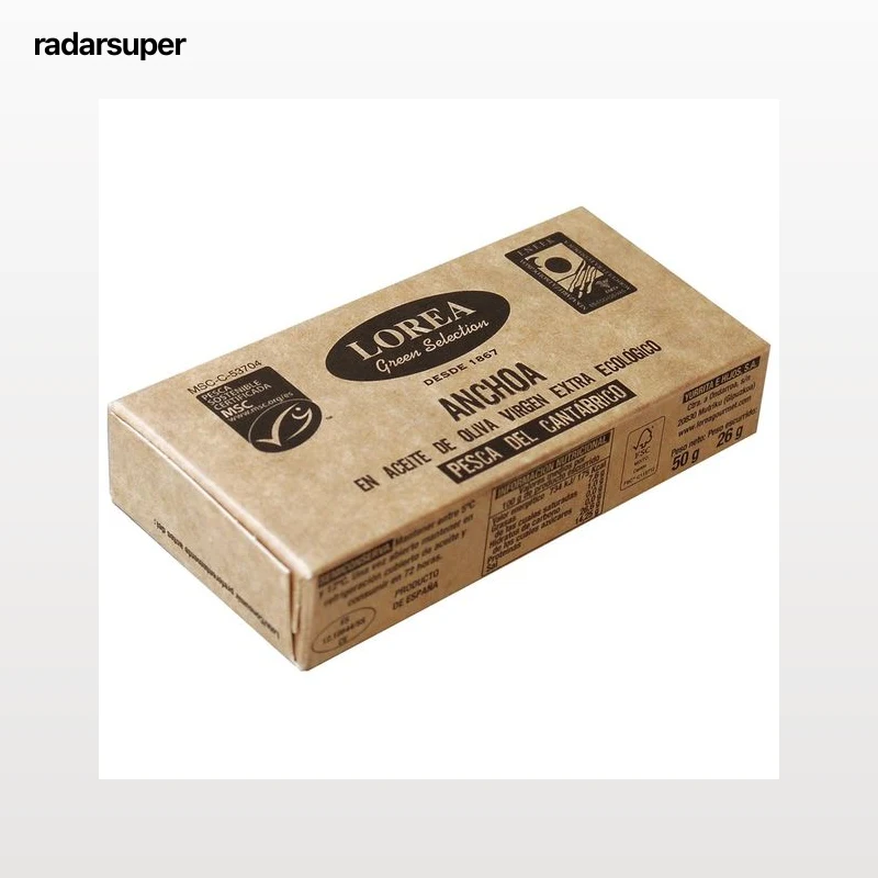 LOREA Filetes de anchoas del Cantábrico en aceite virgen extra ecológico Green Selection MSC (Pesca sostenible certificada)LOREA