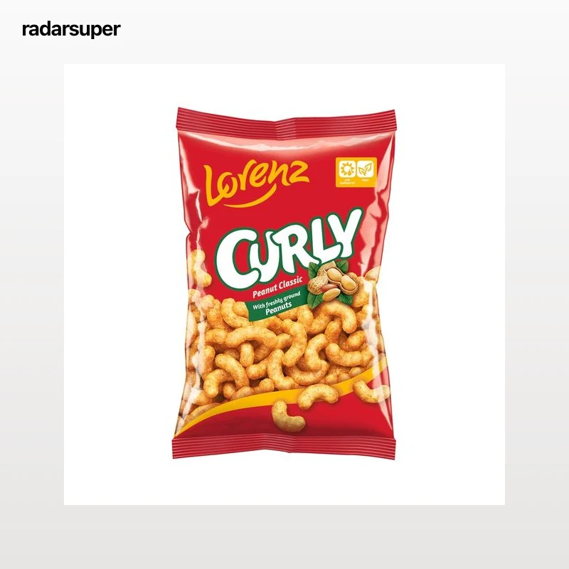 LORENZ Snack maiz y cacahuete con forma de gusanito 150 g.