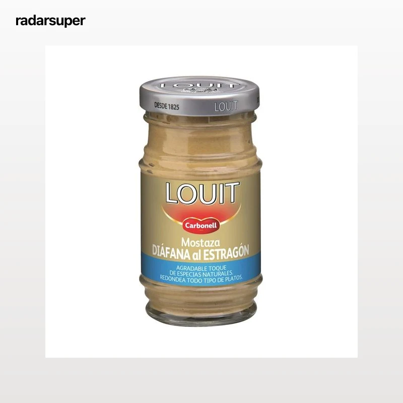 LOUIT Mostaza diáfana al estragón frasco de 115 g.