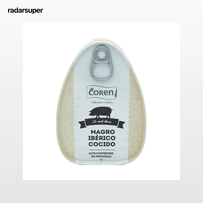 LOURIÑO Magro de cerdo ibérico cocido en su jugo lata de 200 g.