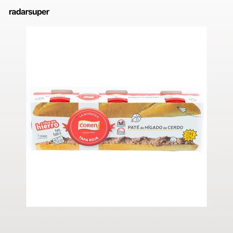 LOURIÑO Paté de hígado de cerdo  pack de 3 latas de 234 gramos.