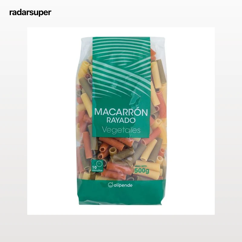 Macarrón rayado Alipende 500g con vegetales