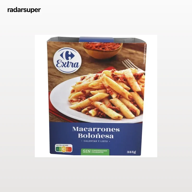 Macarrones boloñesa Carrefour Extra 325 g.