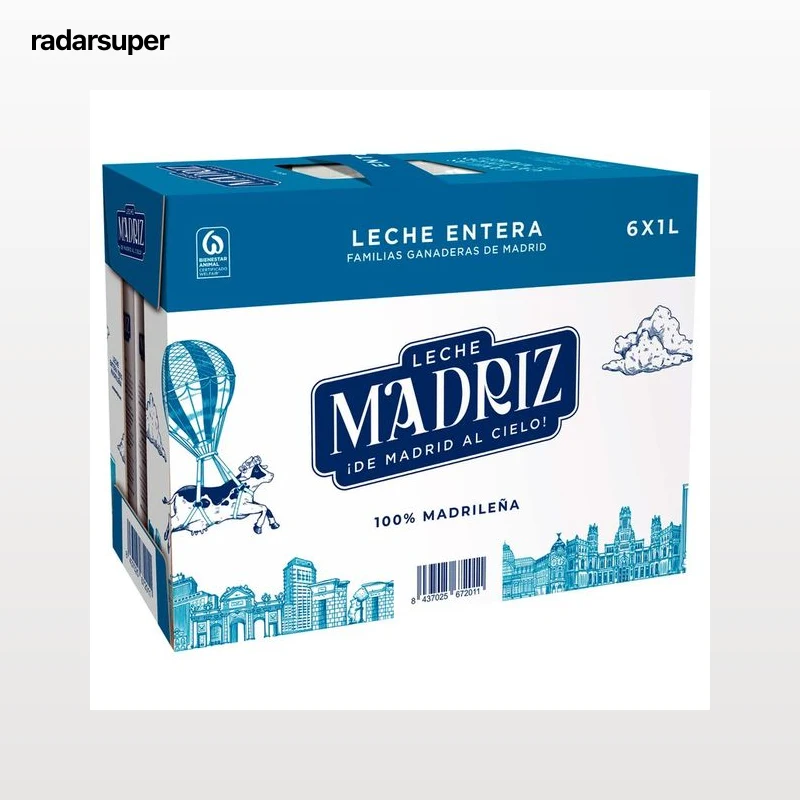 MADRIZ Leche de vaca entera de origen 100% madrileña 6x1 l.