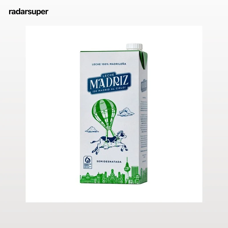 MADRIZ Leche de vaca semidesnatada de origen 100% madrileña 1 l.