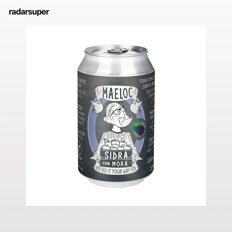 MAELOC Cider de manzana con mora lata de 33 cl.