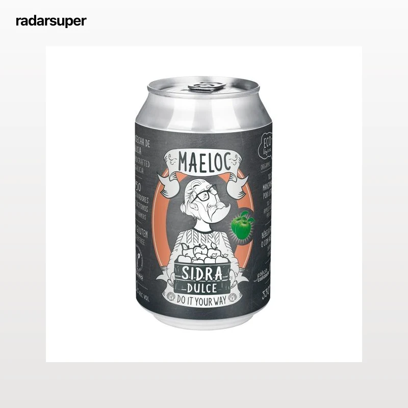 MAELOC Sidra dulce de manzanas gallegas lata 33 cl.