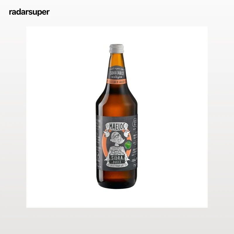 MAELOC Sidra espumosa dulce ecológica botella 75 cl.