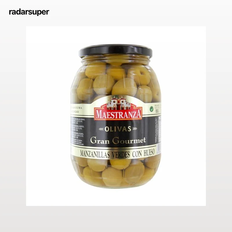 MAESTRANZA Aceitunas verdes manzanilla con hueso bote de 600 g.