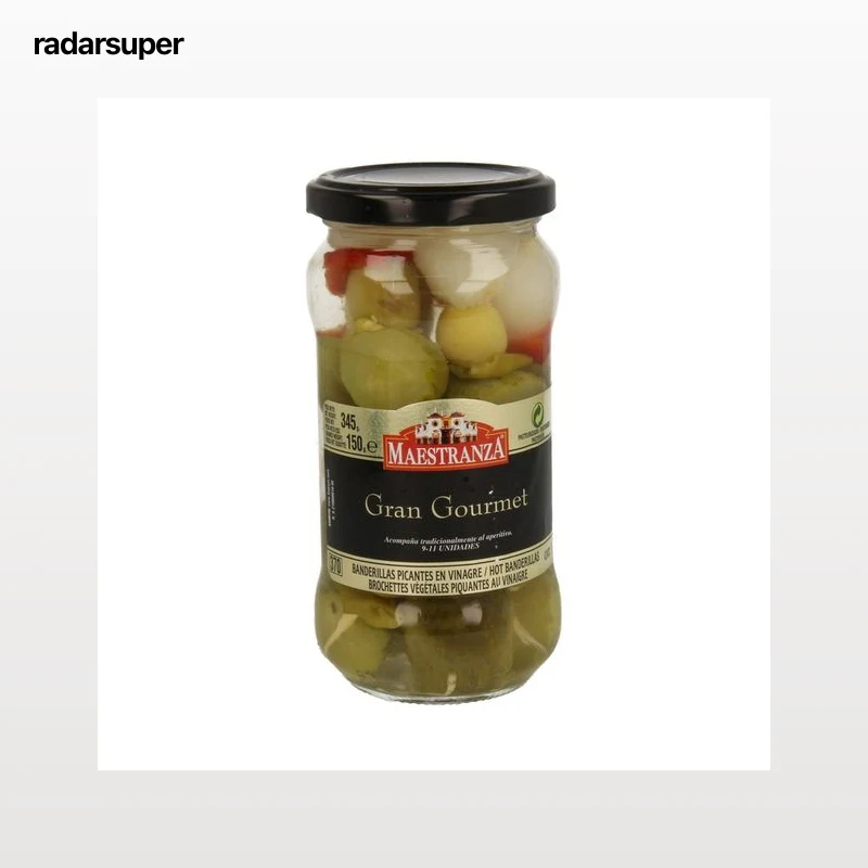 MAESTRANZA Banderillas picantes en vinagre MAESTRANZA GRAN GOURMET frasco de 150 g.