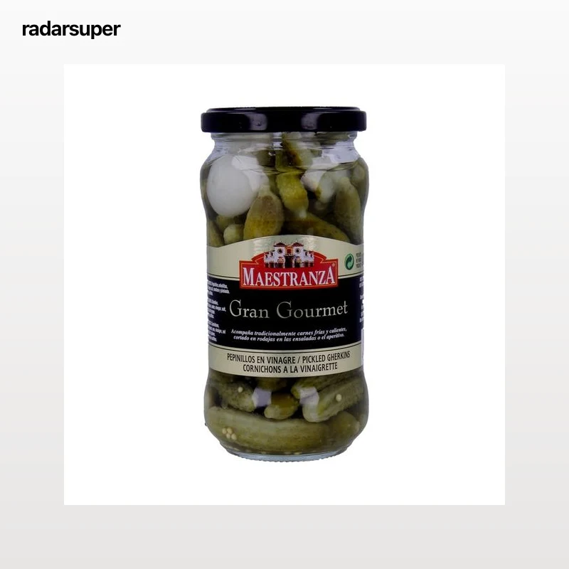 MAESTRANZA Pepinillos pequeños en vinagre frasco de 180 g.