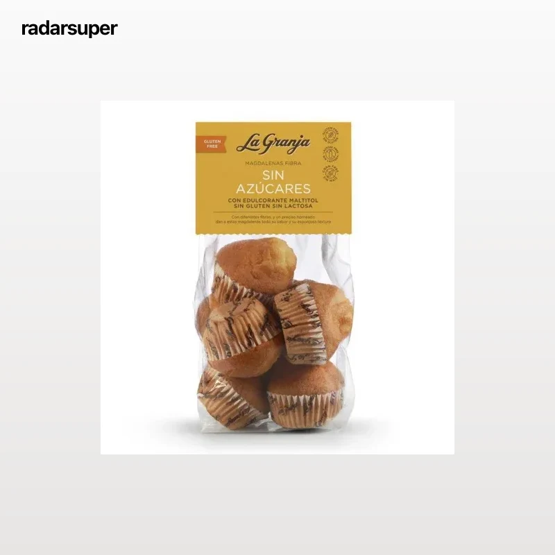 Magdalenas con fibra sin azucares La Granja sin gluten y sin lactosa 220 g