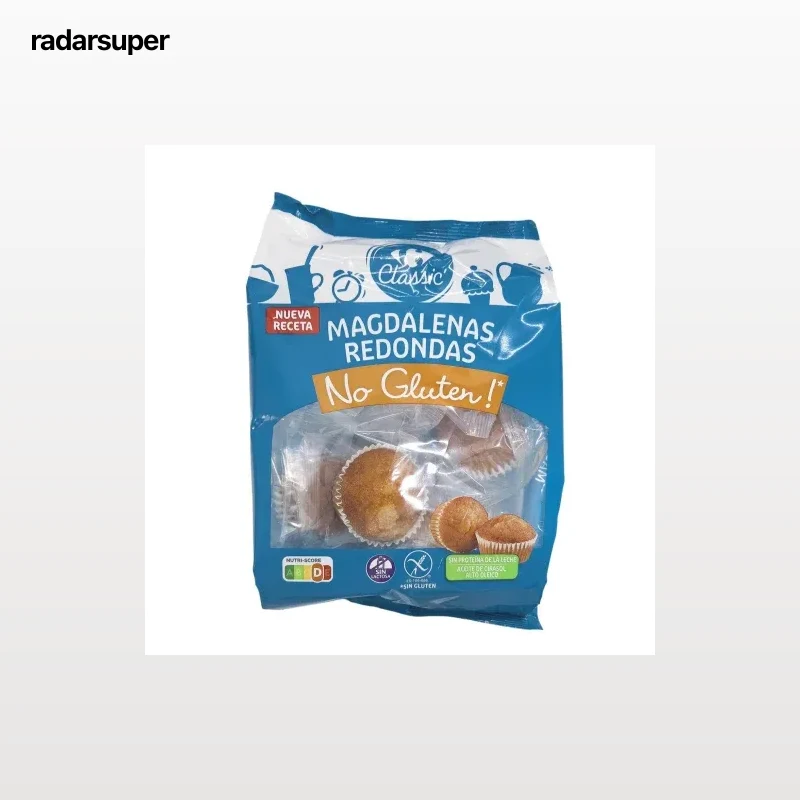 Magdalenas redondas Carrefour No Gluten sin gluten y sin lactosa 210 g.