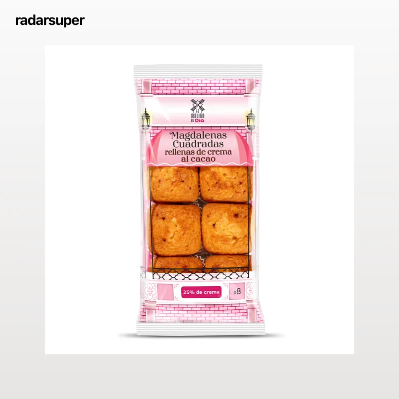 Magdalenas rellenas con crema de cacao El molino de Dia 336 g