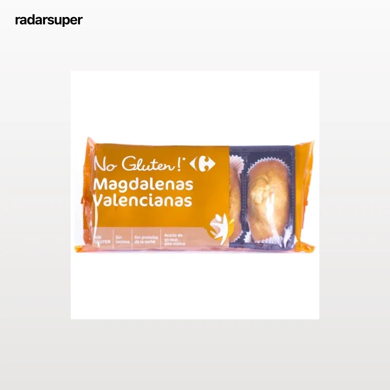 Magdalenas valencianas Carrefour No Gluten sin gluten y sin lactosa 220 g.