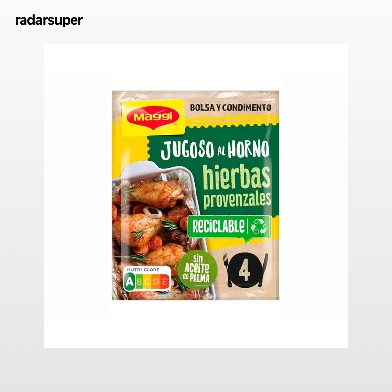 MAGGI Sazonador para preparar pollo asado a las hierbas provenzales Jugoso al horno sobre de 34 g.