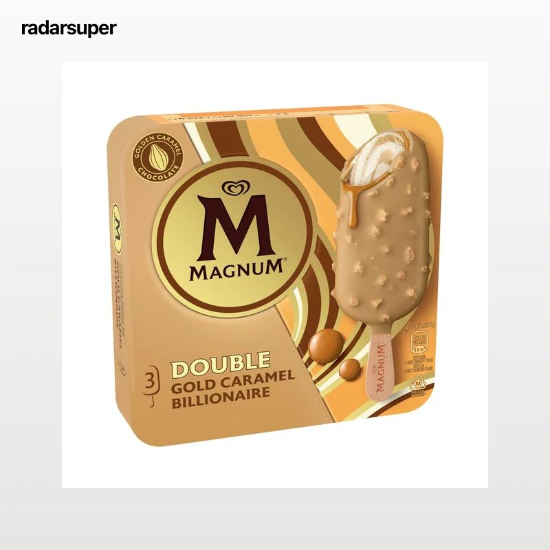 MAGNUM Bombón helado sabor galleta y nueces de pecán son salsa de caramelo salado 3 x 88 ml.