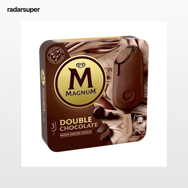 MAGNUM Helado de chocolate con una capa de chocolate recubierto de chocolate con leche 3 x 85 ml.