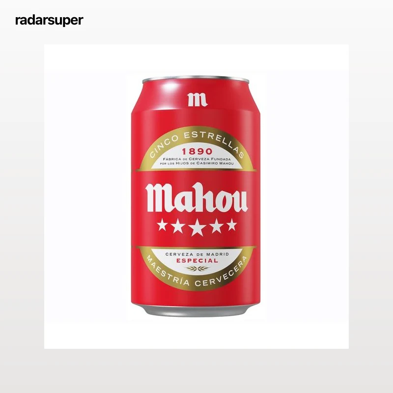 MAHOU 5 ESTRELLAS Cerveza Lata 33 cl.