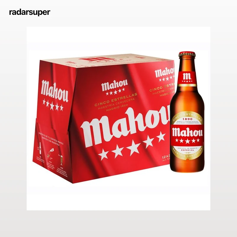 MAHOU 5 ESTRELLAS Cerveza pack 12 uds. x. 25 cl.