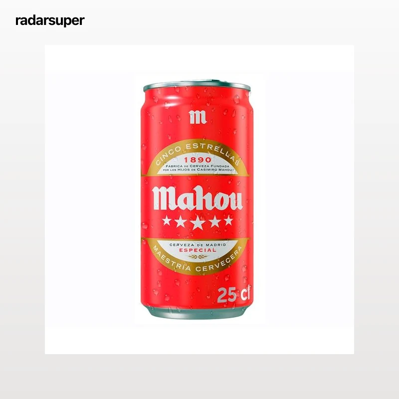 MAHOU Cerveza 5 estrellas lata 25 cl.